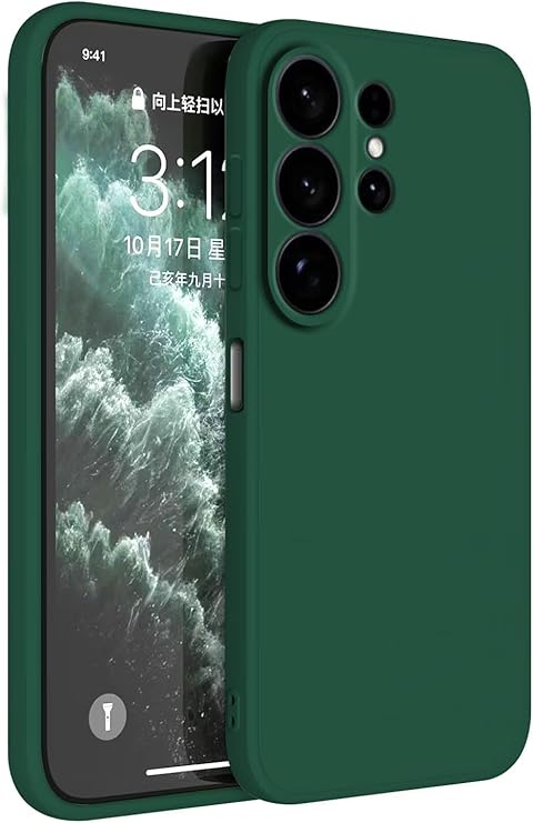 Silicone Case Compatible with Samsung Galaxy S26 Ultra (6.9 Inches), Mobile Phone Case Protective Cover - Dark Green